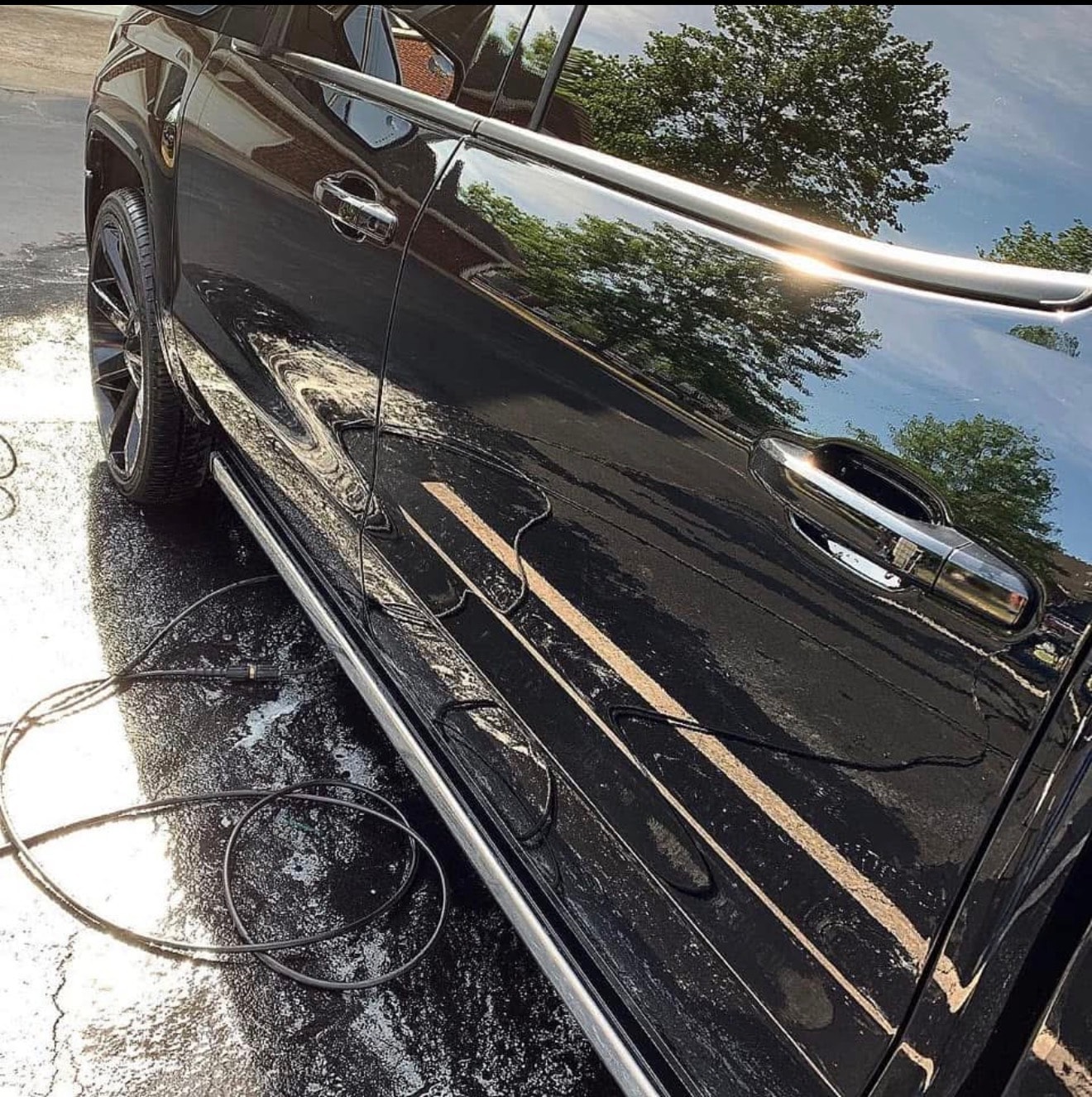 Mirror-shine black SUV