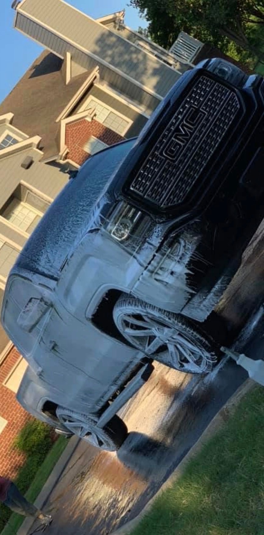 GMC truck foam wash