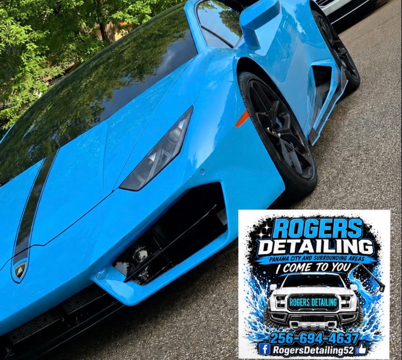 Detailed blue Lamborghini